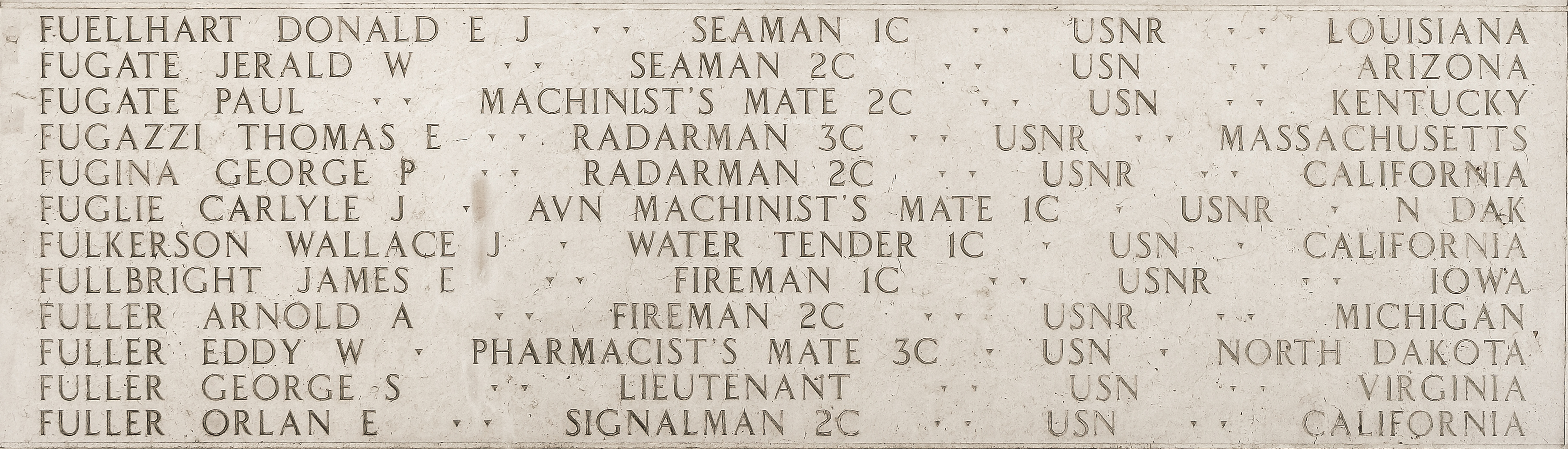 Thomas E. Fugazzi, Radarman Third Class